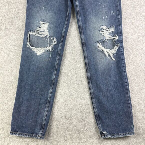 We The Free Jeans Womens 29 Relaxed High Rise Button Fly Straight Boho Grunge - Picture 5 of 15